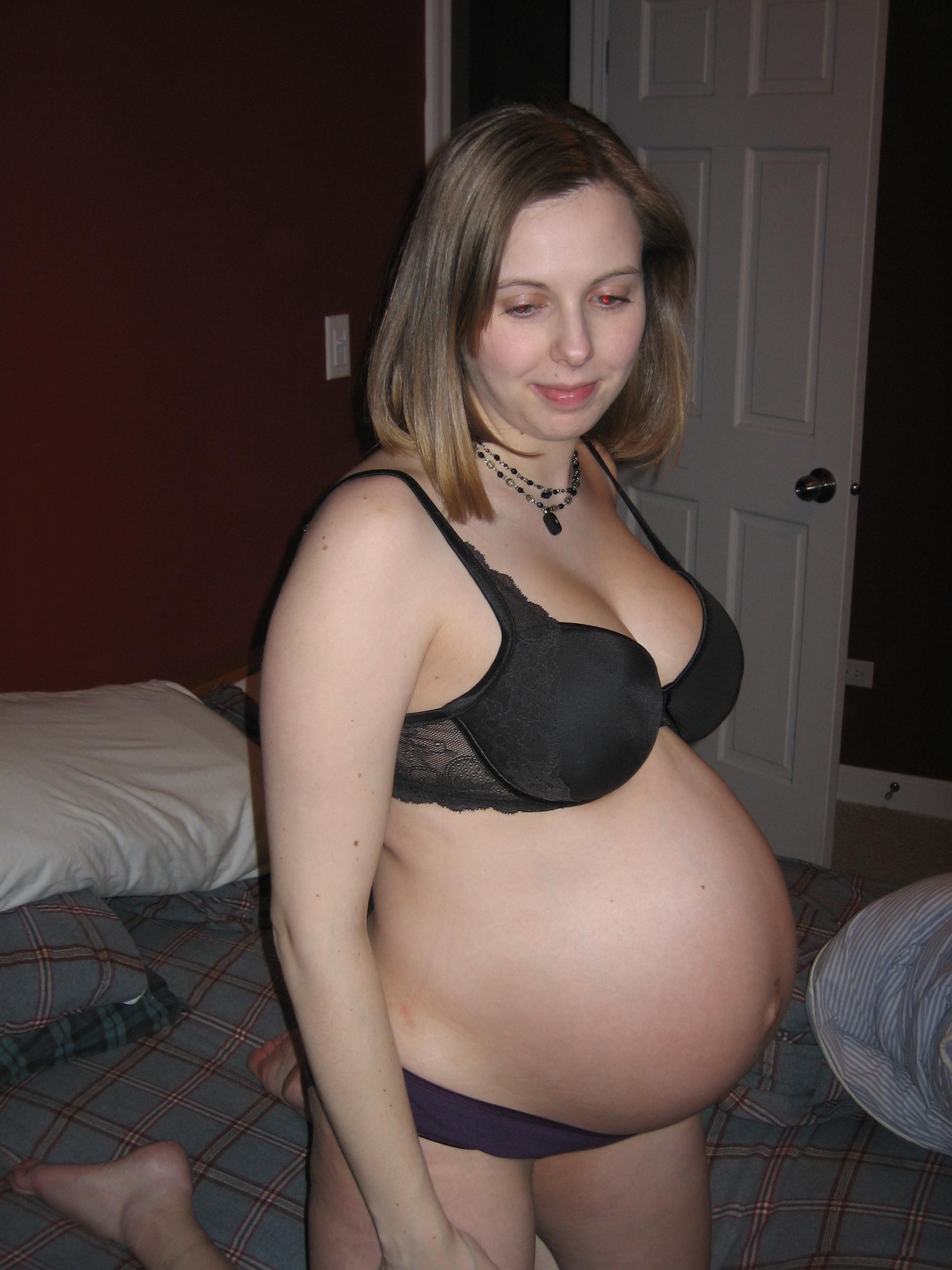 Amateur Pregnant Mature Wife with Tramp Stamp Wearing Pink Panties picture